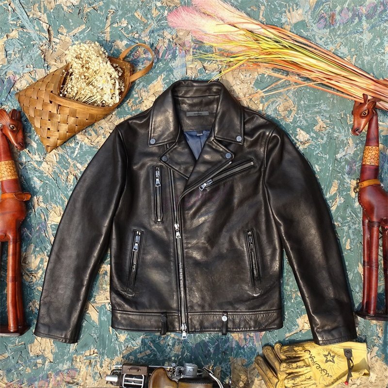 「81SHOP」新品■メンズ 革ジャン 最上級 馬革 ダブルライダース レザージャケット バイクウエア オートバイ ブルゾン 本革 S~4XL拍卖