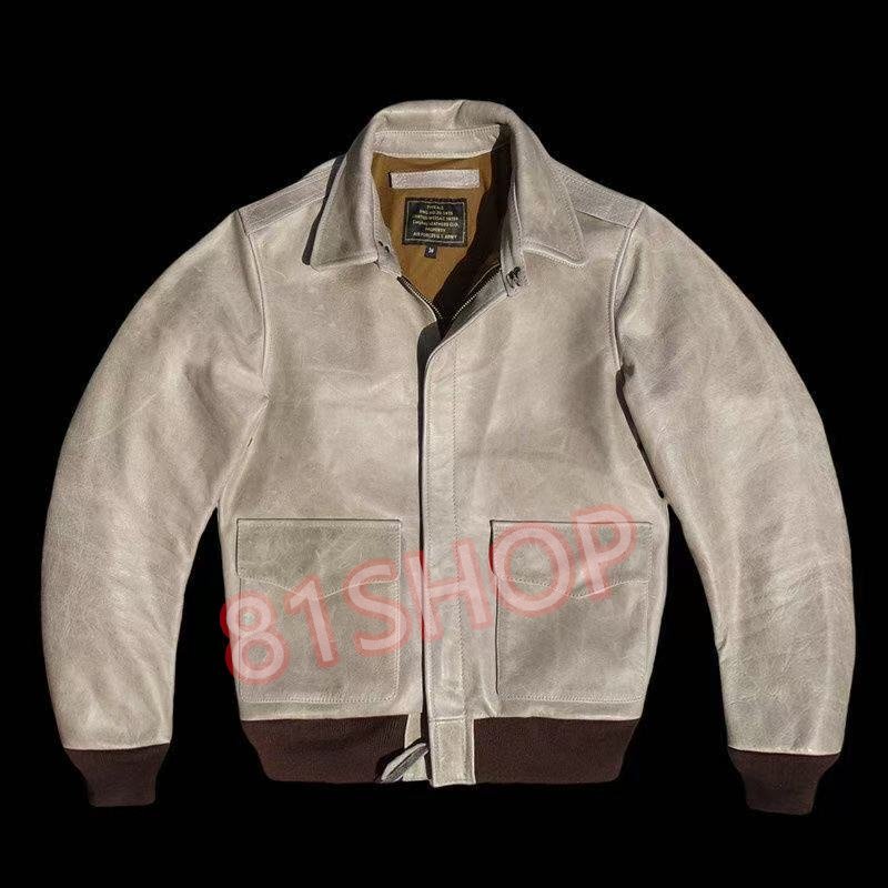 「81SHOP」 極美品★A-2 フライトジャケット 原色 レザー 高品質メンズジャケット牛革 S- XLサイズ(40)拍卖