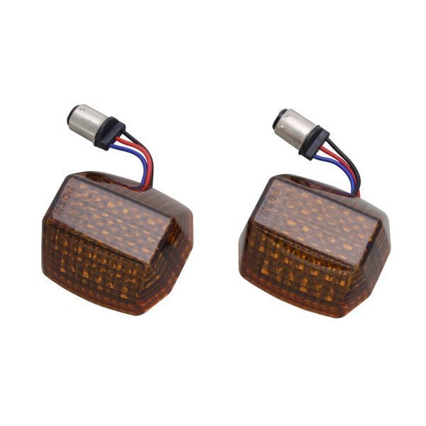 カワサキ純正タイプ用 レンズ一体式LED 基板単体 3線式 2個入 アンバーレンズ|ポッシュフェイス/POSH拍卖