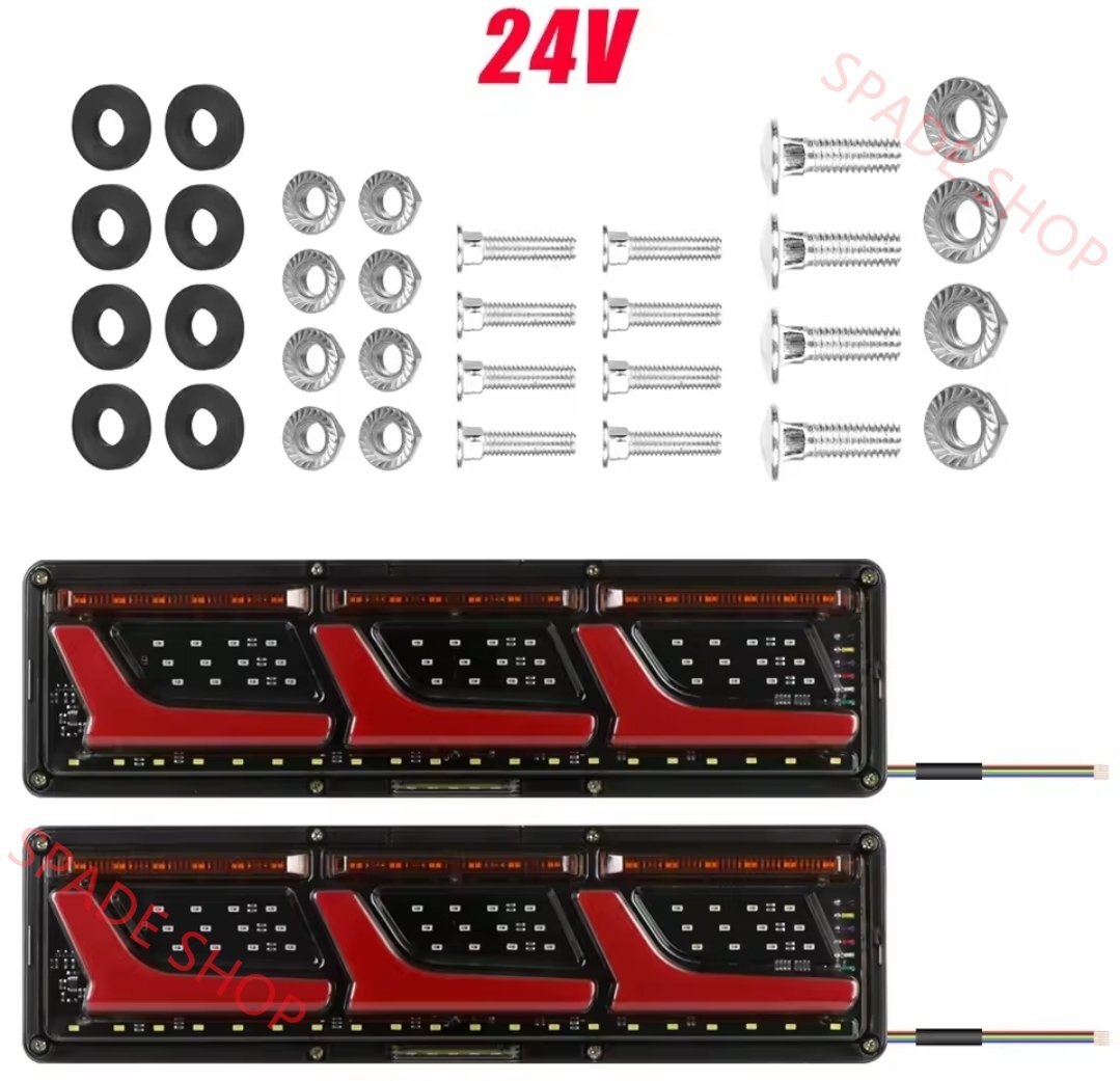 汎用 トラック テールランプ 3連 流れるテールランプ デコトラ点滅 サイドマーカー テール リア ストップ ブレーキ 左右セッ拍卖