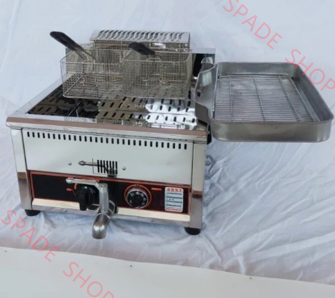 LPガス 業務用 ガスフライヤー 35L 揚げ物天ぷら 鏡面ステンレス サーモスタット 温度調節機能付き拍卖