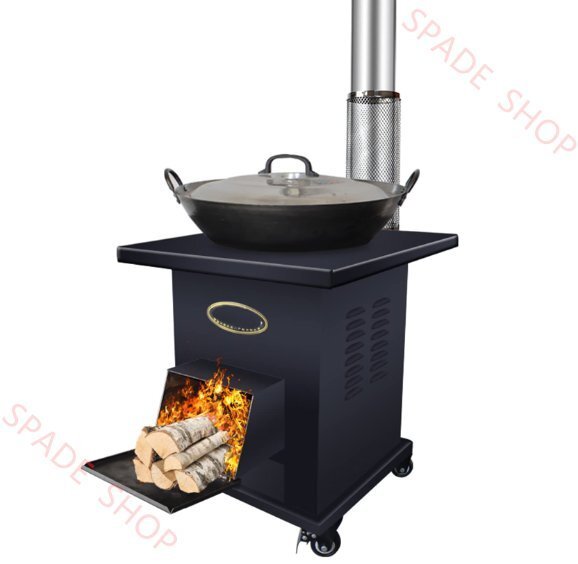 大型薪ストーブ、鉄薪ストーブ、暖炉ヒーター、鉄鍋付き、屋内外暖房用、毎日の調理、屋外キャンプ、バーベキュー,Mobile拍卖