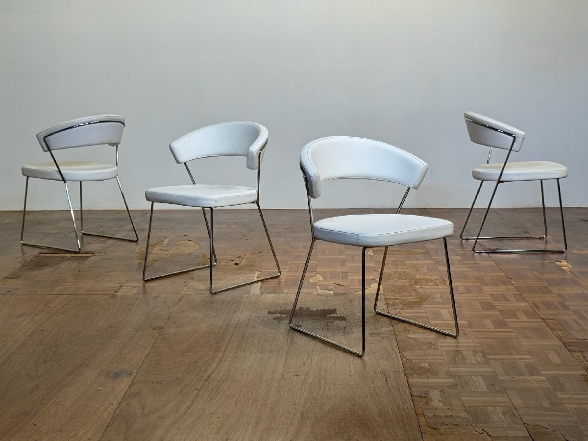 -ts01228/|Calligaris Lupo design 総本革 NEW YORK/ニューヨーク レザーダイニングチェア×4|カリガリス ボーコンセプト アクタス拍卖