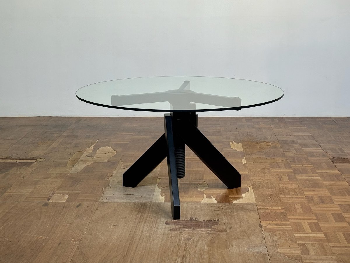 -os3142|De Padova 名作 Vico Magistretti VIDUN/ヴィドン ガラスダイニングテーブル|デパドヴァ カッシーナ B&B ドリアデ ザノッタ拍卖