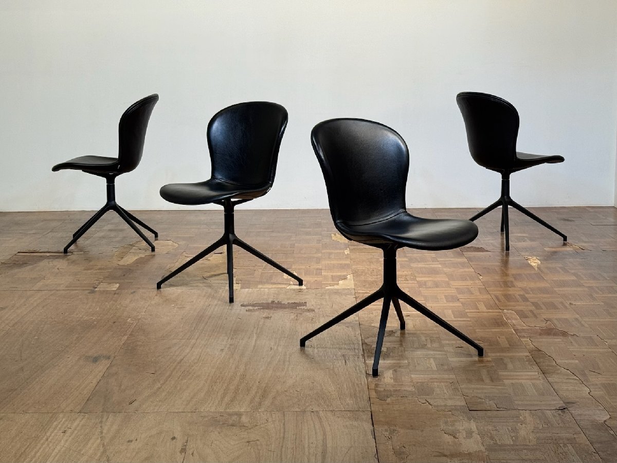 -ts01242/|BoConcept 名作 Henrik Pedersen 総本革 Adelaide/アデレード レザーダイニングチェア×4|ボーコンセプト 北欧モダン ACTUS拍卖