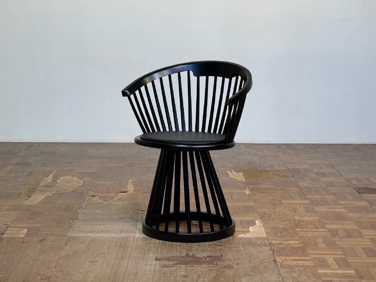-os01344|Tom Dixon バーチ無垢×総本革 FAN/ファン スポークレザーダイニングチェア|トム・ディクソン コンランショップ カッシーナ拍卖