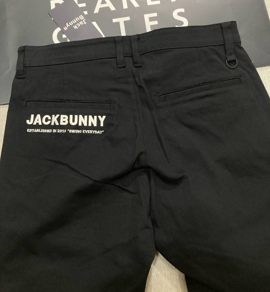 新品 パーリーゲイツ ジャックバニー ストレッチツイルパンツ(5)サイズL/黒 PEARLY GATES JACK BUNNY 秋冬モデル拍卖