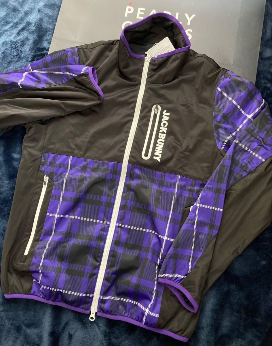 新品 パーリーゲイツ ジャックバニー 防風フルジップブルゾン(4)サイズM/紫 PEARLY GATES JACK BUNNY拍卖