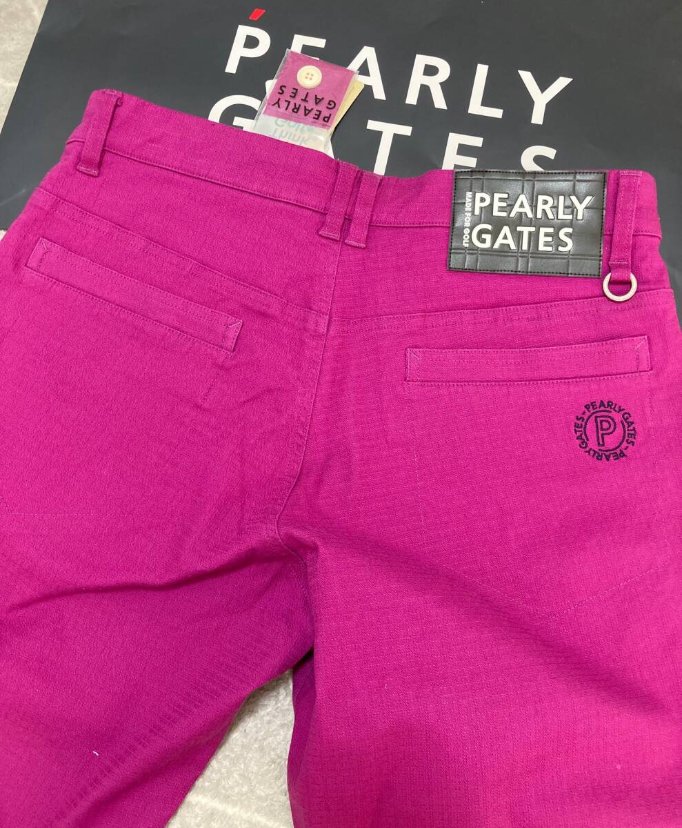 新品 パーリーゲイツ コットンストレッチドビーチェックパンツ(6)サイズLL/紫 PEARLY GATES 28600拍卖