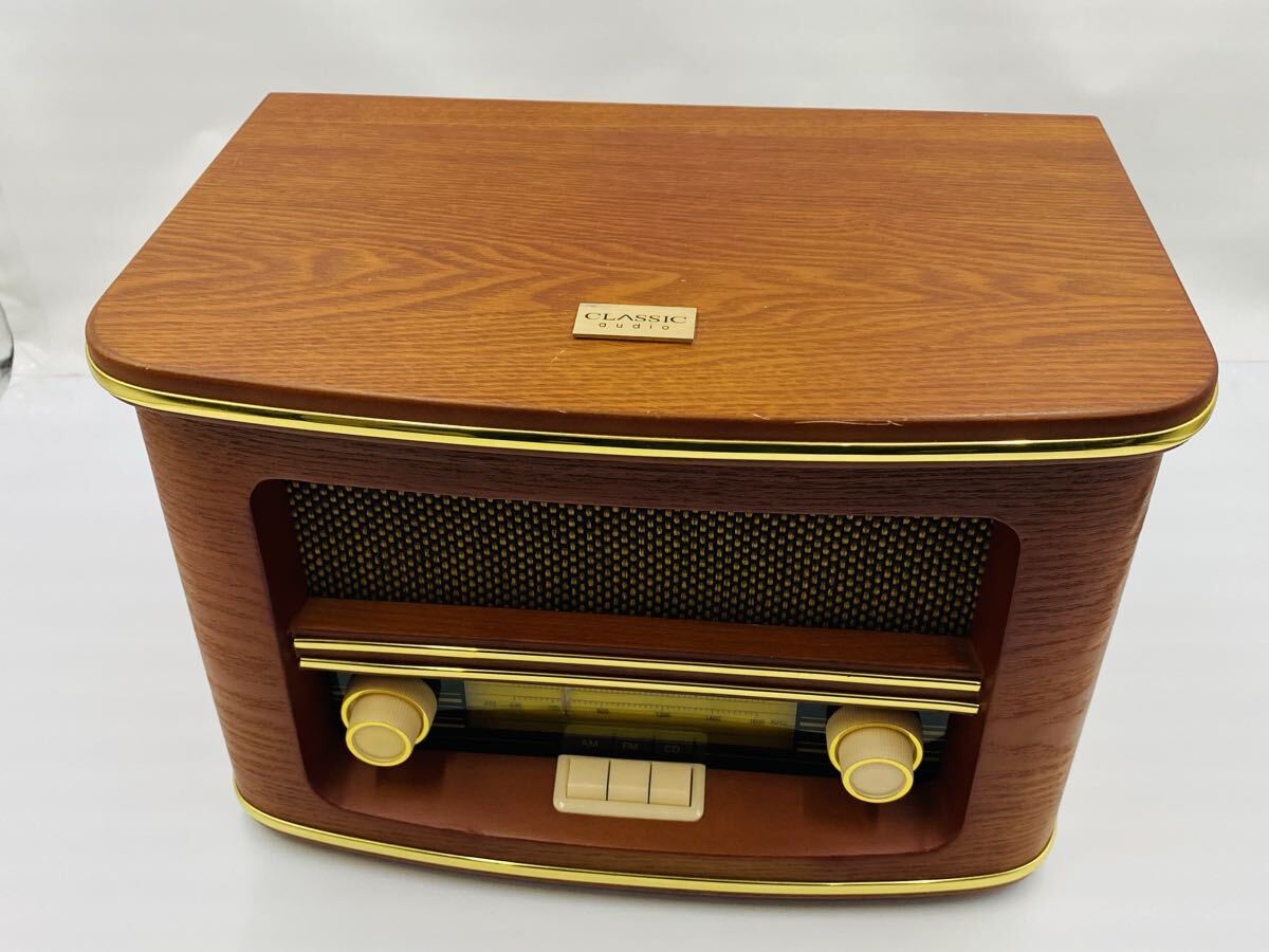 ■ 山善 YAMAZEN YCD-510 Qriom キュリオム クラシックCDラジオ AM FM CDプレーヤー アンティーク 2016年製 通電確認済み拍卖