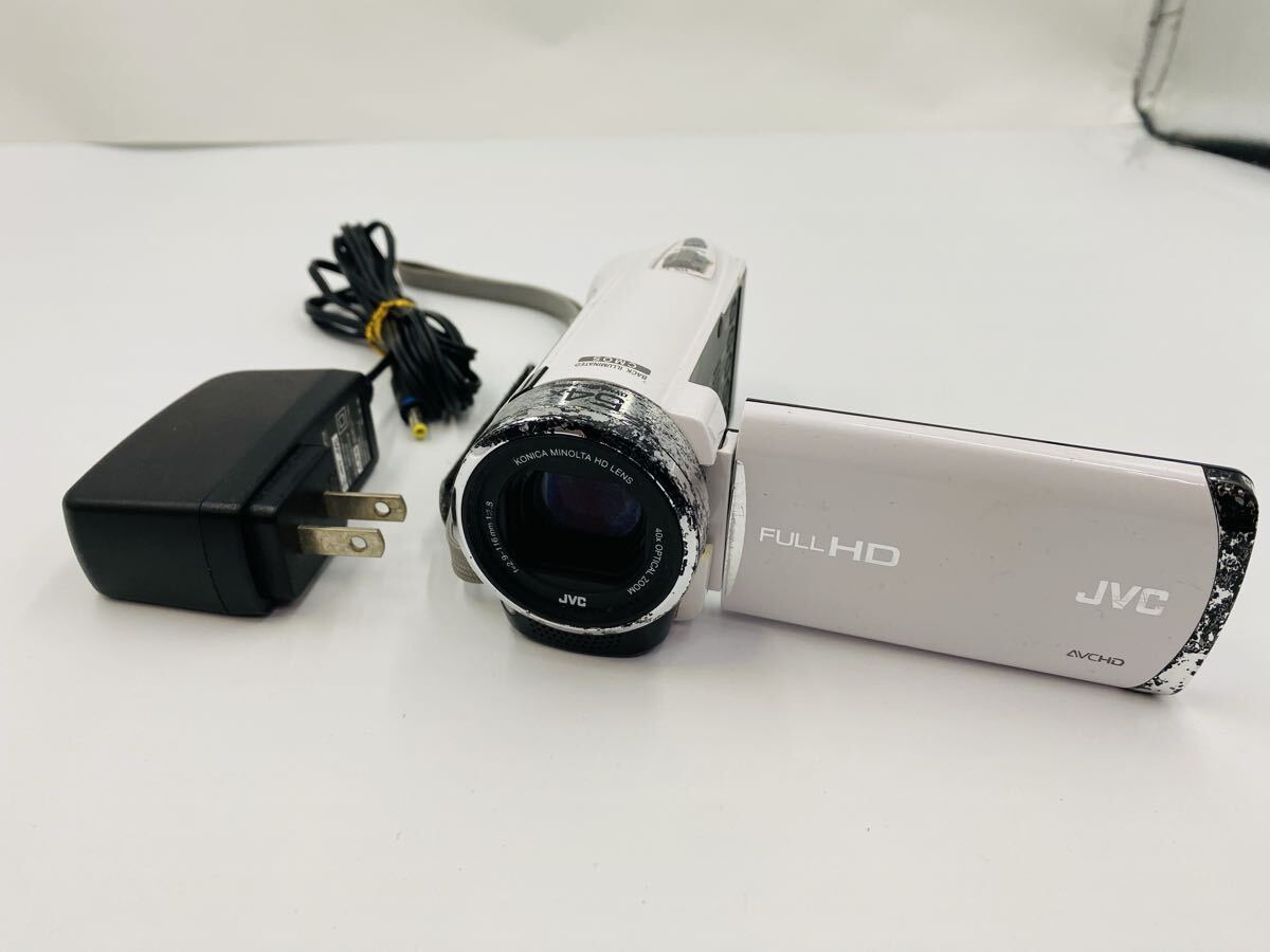 ☆ JVCケンウッド Everio エブリオ デジタルビデオカメラ GZ-E265-W ホワイト 2013年製 充電コード付き 通電確認済み拍卖