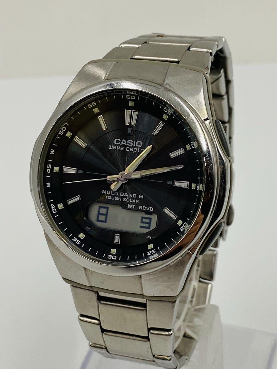 ▲ CASIO カシオ 腕時計 電波 ソーラー TOUGH SOLAR タフソーラー wave ceptor MULTI BAND 6 WT RCVD WVA-M600 稼動品拍卖