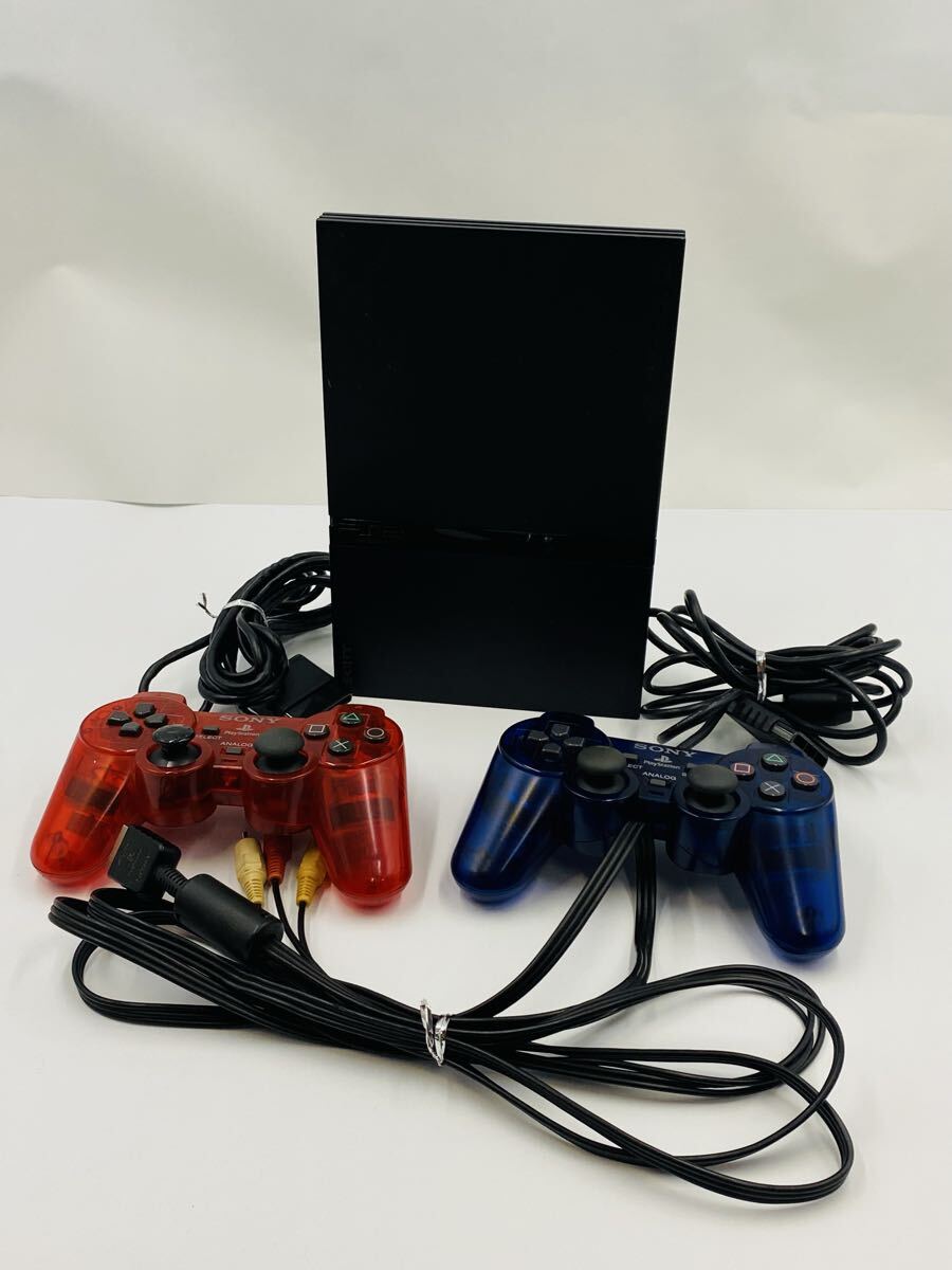 ■ SONY ソニー PlayStation2 プレイステーション2 PS2 SCPH-75000 ブラック 電源コード欠品 コントローラー付き 通電確認済み ジャンク品拍卖