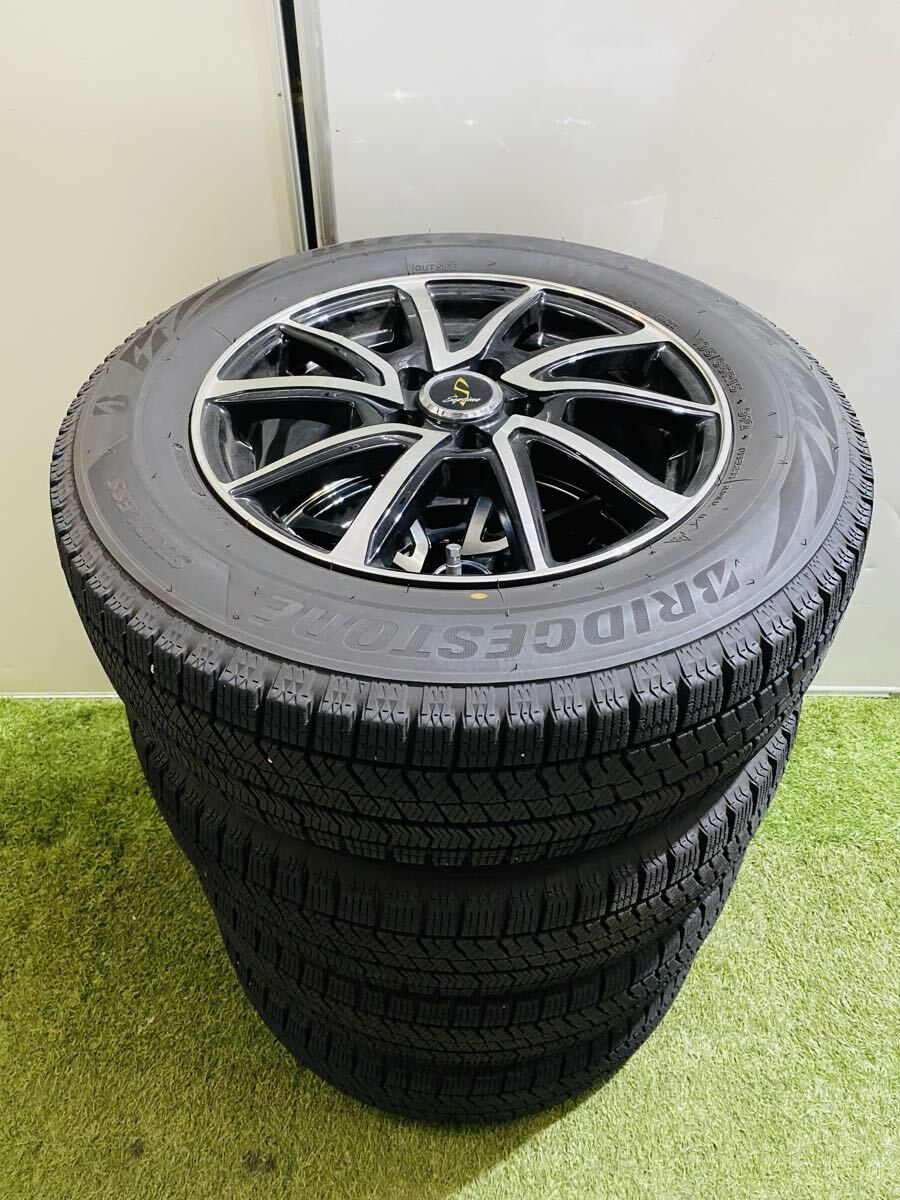 ◆ Septimo セプティモ 15インチ×6j 5穴ホイール PCD100 BRIDGESTONE 195/65R15 スタッドレスタイヤ付きホイール4本セット拍卖
