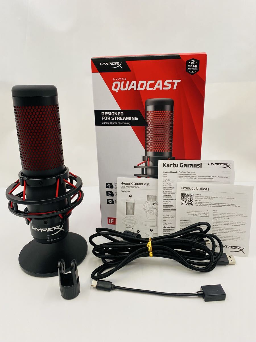 ☆ HyperX ハイパーエックス QuadCast HX-MICQC-BK USB コンデンサーマイク PC周辺機器 中古 箱付き 動作未確認拍卖