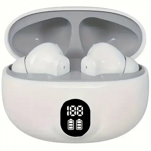 イヤホン デジタル ディスプレイ 付き 高音質 TWS ワイヤレスイヤホン 快適フィット感 光沢仕上げ 高音質 ブルートゥース Bluetooth 白拍卖