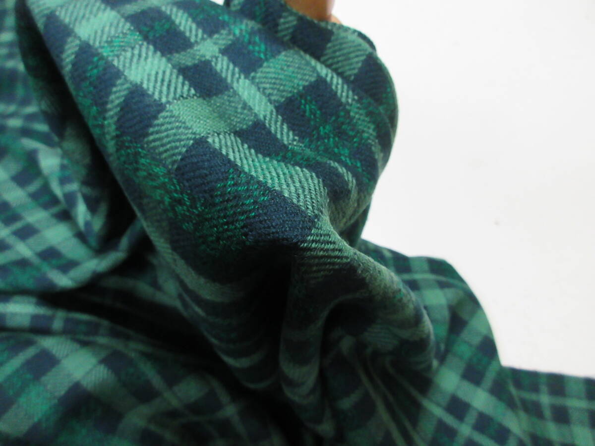 ★蔵出/23840☆ウール混タータンチェックグリーン★拍卖