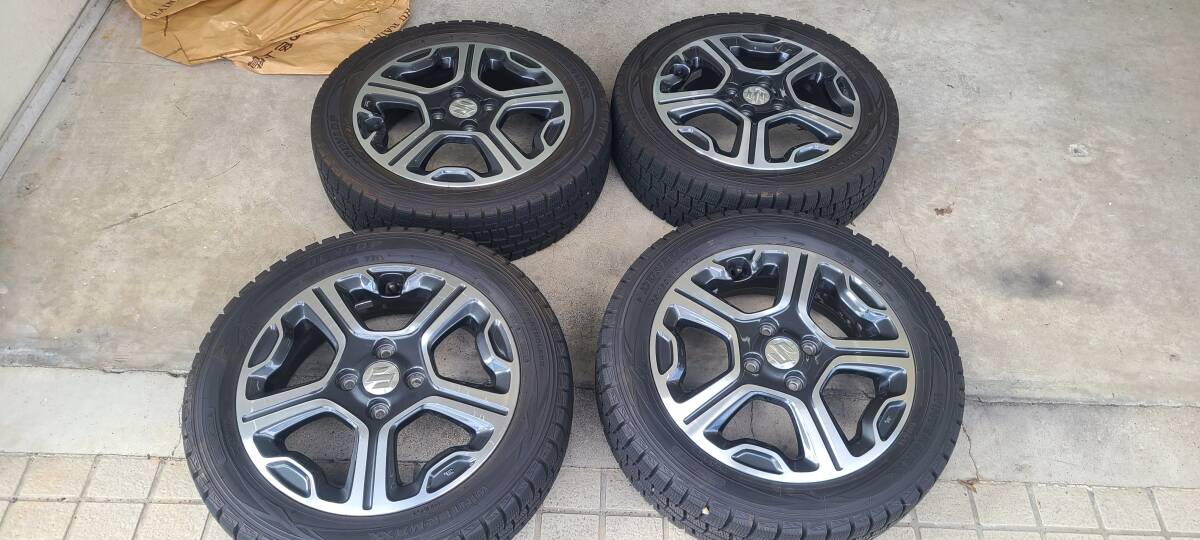 スズキ ハスラー等に!ハスラー純正ホイール&スタッドレスタイヤ4本セット 165/60R15拍卖