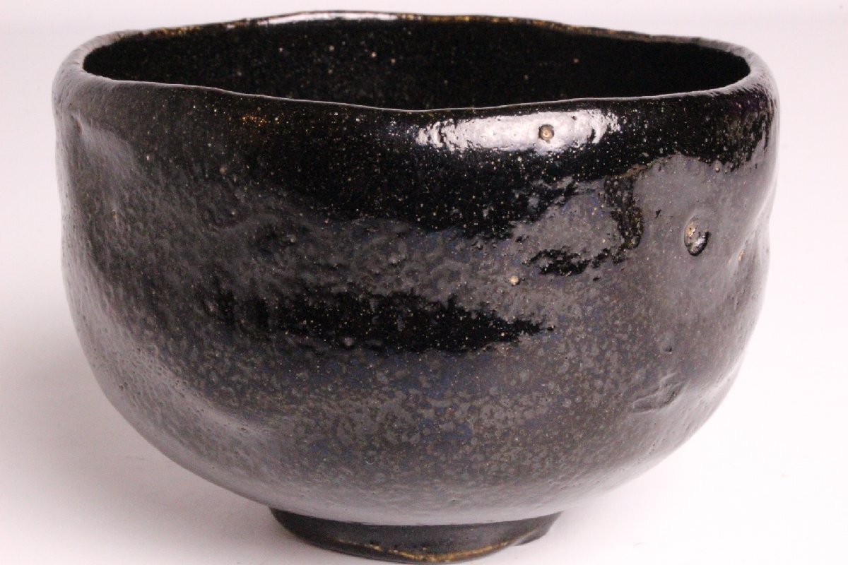 「狸庵RS」 初代 一休庵道年 作 黒楽茶碗「共箱」/ 八事窯 道年 京焼 楽茶碗 ☆本物保障☆u6re9q拍卖