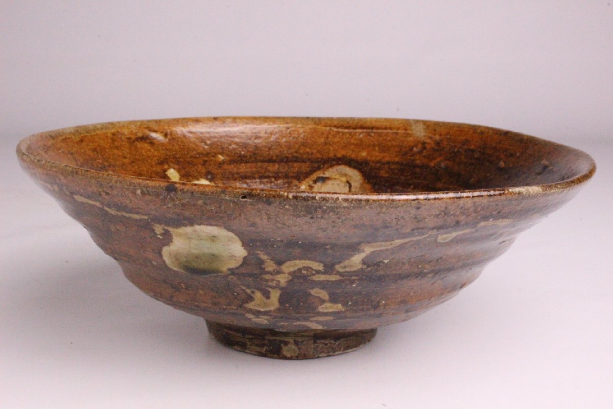 「狸庵RS」 2代 加藤作助 作 柿渋釉 平茶碗 「合箱」/ 瀬戸 ☆本物保障☆t3tr9f4r拍卖