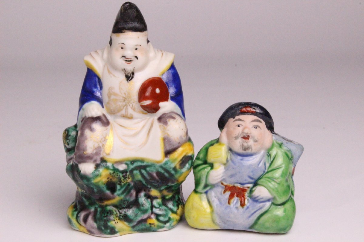 「狸庵RS」 京焼 戎 様 萬古焼 大黒 様 人形☆/ えびす さん 大黒 さん ☆本物保障☆拍卖