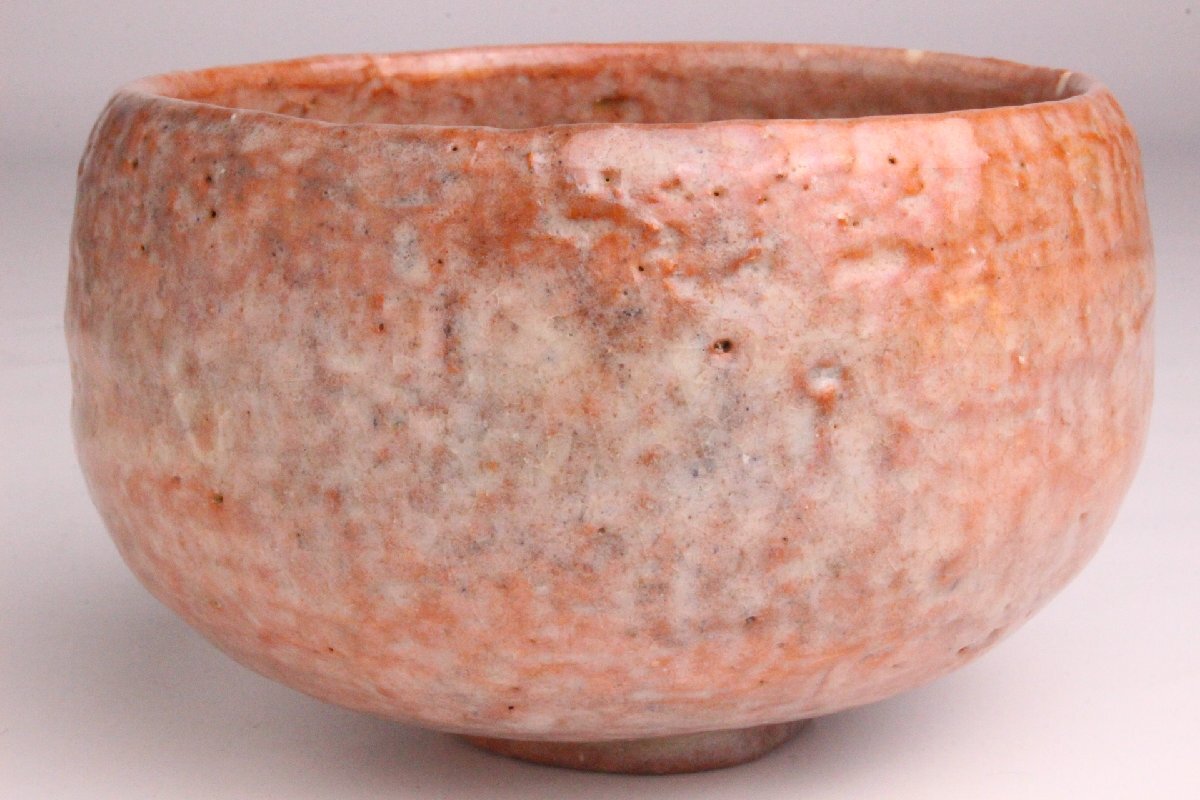 「狸庵RS」 三世 不二山人 作 不二見焼 楽茶碗「共箱・共布」/ 京焼 赤楽茶碗 鶴舞焼 ☆本物保障☆t6re9w拍卖