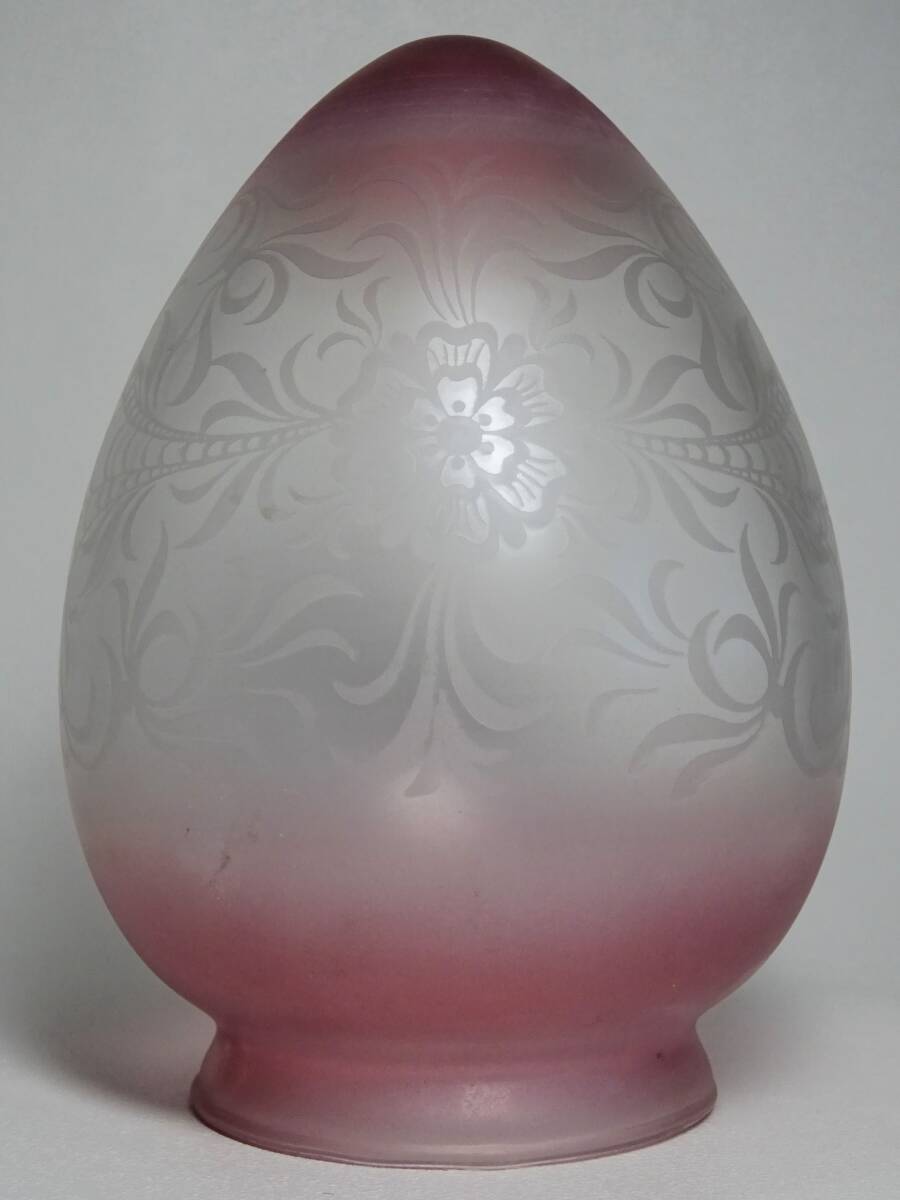 ◆アンティーク ランプシェード◆電笠 花柄 天吊り テーブルランプ サンドブラスト拍卖