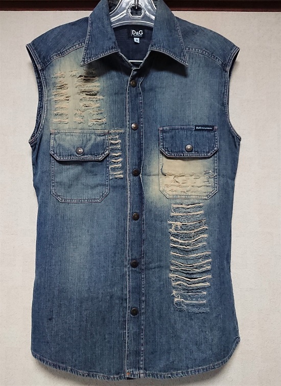 即決!美品◆Dolce&Gabbana/ドルチェ&ガッバーナ ドルガバ D&G◆デニム◆ベスト拍卖