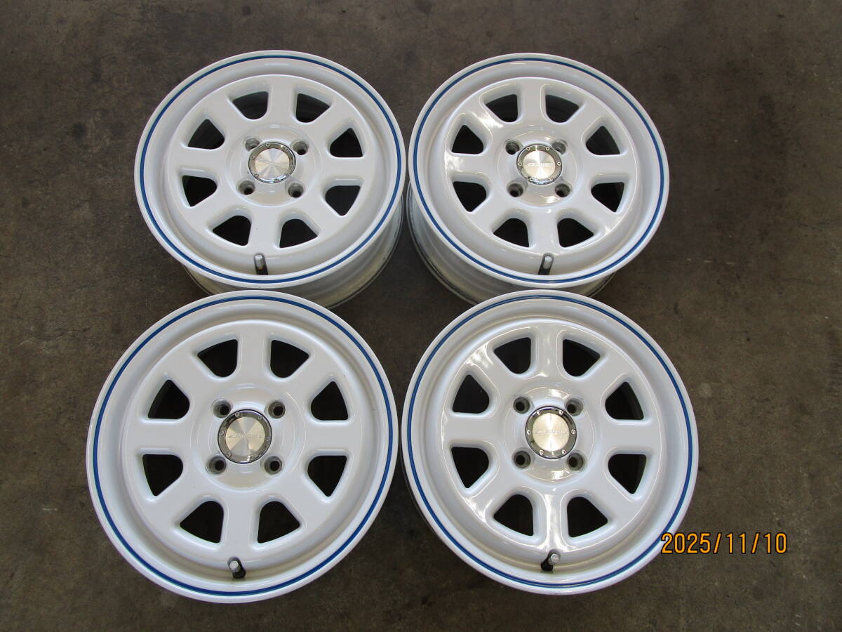 ラディアンス.デイトナ、白、軽カー&コンパクトカー、5.0J/4穴/100/+40、軽量、綺麗目4本格安出品拍卖