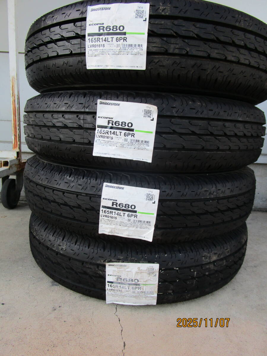 未使用品.ライトトラック用.ブリヂストン.エコピア.R680、165R14.6PR、長期在庫品処分、4本格安出品拍卖