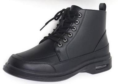 バッチリ防水 痛くない幅広 4E エアインソール 26.5 編み上げ ファスナー付き 防寒 PMS60402 黒 レインブーツ ショートブーツ 紳士 メンズ拍卖