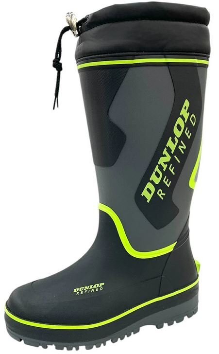 丈夫で滑りにくい S DUNLOP ダンロップ リファインド BG0816 ライム 防寒 防雪 フード カバー 付き 紳士 メンズ 長靴 レインブーツ拍卖