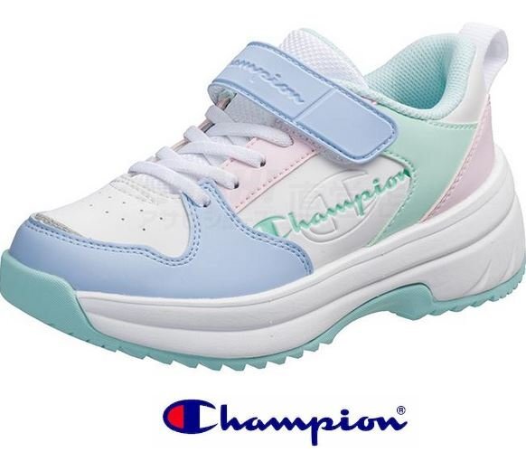 厚底 足長シューズ 濡れに強い耐水素材 美脚 22.5 幅広 3E チャンピオン CPN J304 SAX/WH 子供靴 キッズ ジュニア スニーカー シューズ拍卖