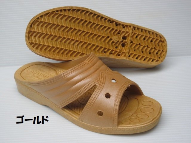 ギョサン マルリョウ HEALTH M868 ゴールド L 日本製 便所 トイレ サンダル 紳士 メンズ 庭 履き 前空き つっかけ ゴムゾーリ ベランダ履き拍卖