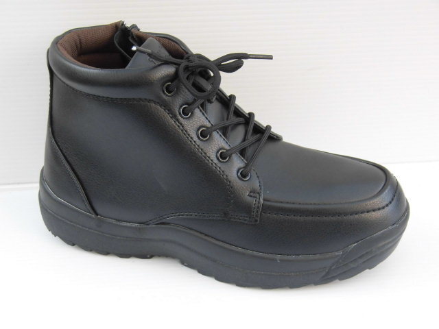 滑りません ワンタッチスパイク付 28.0 防水 防寒 TRUST 7654 黒 幅広 4E Tough Walker 編み上げ ファスナー付 紳士 メンズ ショートブーツ拍卖