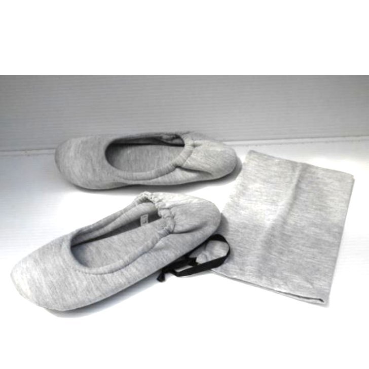 社交ダンスの練習用にも L(24~25cm) 超軽量 柔らかルームシューズ 63764 グレー 婦人 レディース 携帯スリッパ 室内履き サンダル 旅行拍卖