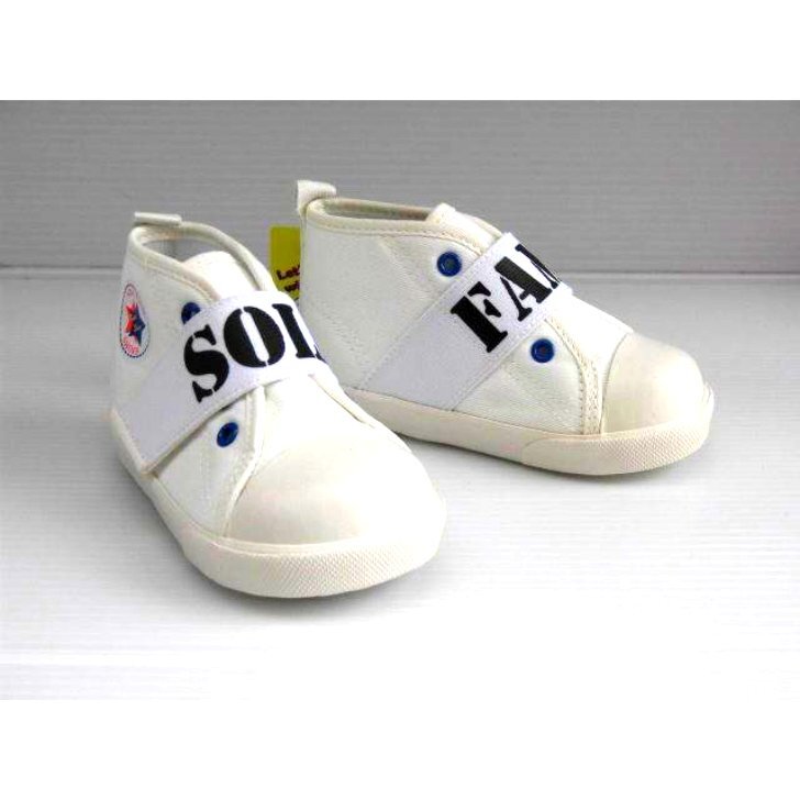 足にやさしい柔らか ベビーシューズ 13.5cm ソラファミ SOLAFAMI SF1804 白 ヨチヨチ ベビー靴 スニーカー ハイカット ファーストシューズ拍卖