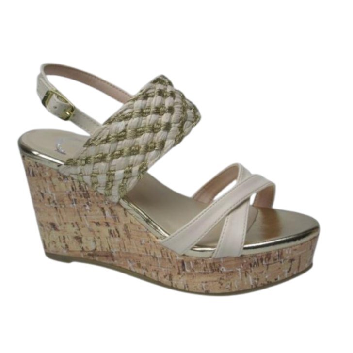 9㎝背が高くなるハイソール M FR2317 アイボリー Michaela La Spada 厚底 ウエッジ ハイヒール 婦人 レディース サンダル 婦人靴拍卖