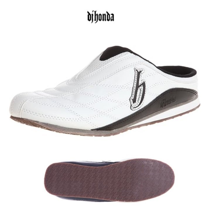 濡れに強い 27.0 DJ HONDA DJ178 白黒 ディージェイホンダ メンズ 紳士 サンダル スニーカー 前かぶりクロッグ オフィス履き つま先カバー拍卖