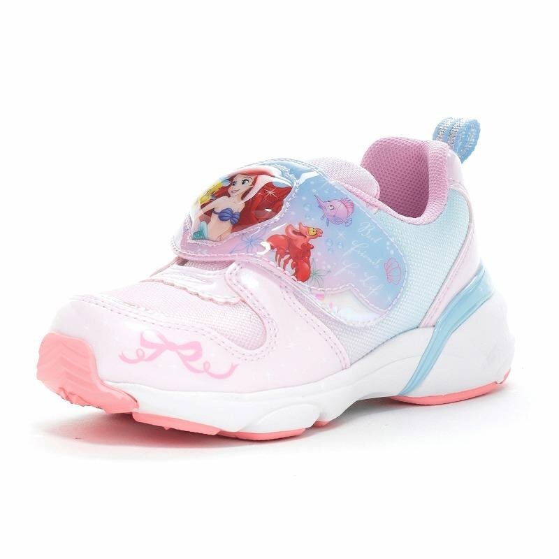 歩くと光る 16.0 ディズニー プリンセス アリエル ムーンスター DN C1358 ピンク 子供靴 女の子 キッズ ジュニア 通園 シューズ スニーカー拍卖