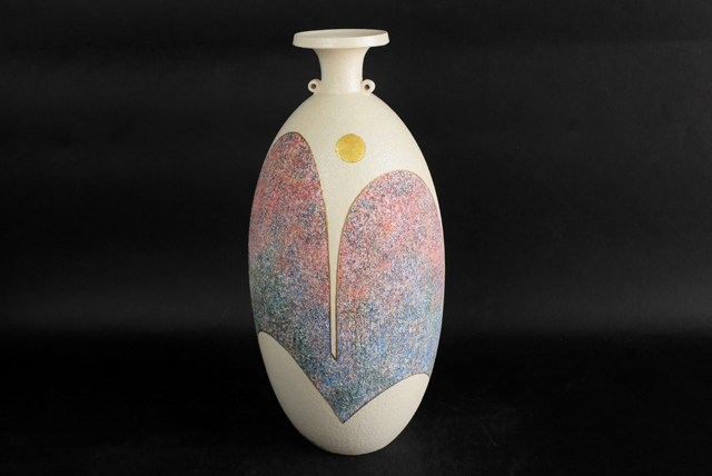 西本直文 十二単衣釉彩 花入 山耀の月拍卖