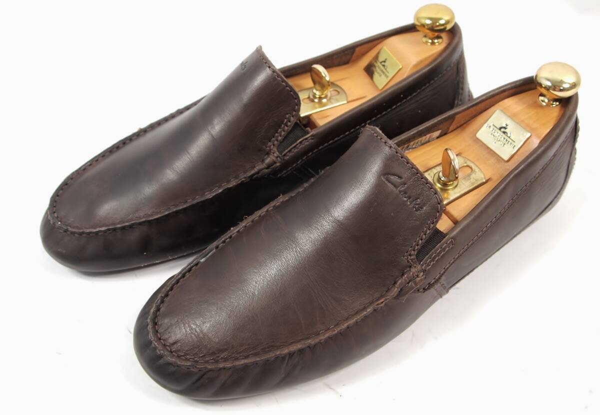 h063 美品 クラークス ドライビング シューズ ローファー 25.5cm UK7G拍卖