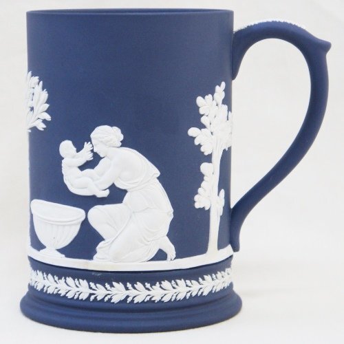 中古 レア【WEDGWOOD ウェッジウッド】KIRIN BEER MUG COLLECTION 1989 キリンコラボジョッキ ジャスパー ビールジョッキ H13.5cm 605g拍卖