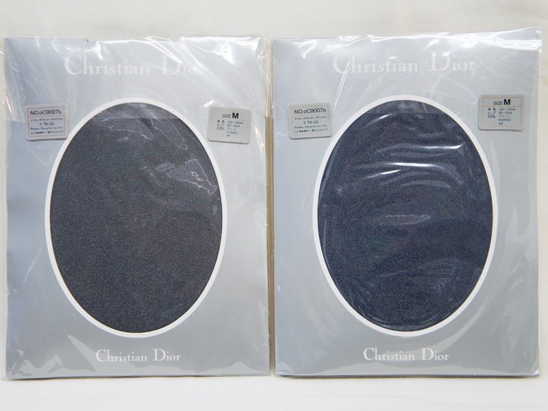 未使用【Christian Dior ディオール】色違いタイツ2点セット サイズM ヒップ85-93cm 身長150-160cm カネボウ ストッキング フュメ マリーン拍卖