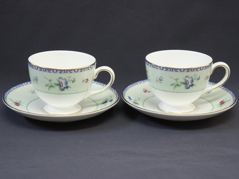 中古【WEDGWOOD ウェッジウッド】MEADOW FIELD メドウフィールド カップ&ソーサー2客 ペアC&S MADE IN ENGLAND拍卖