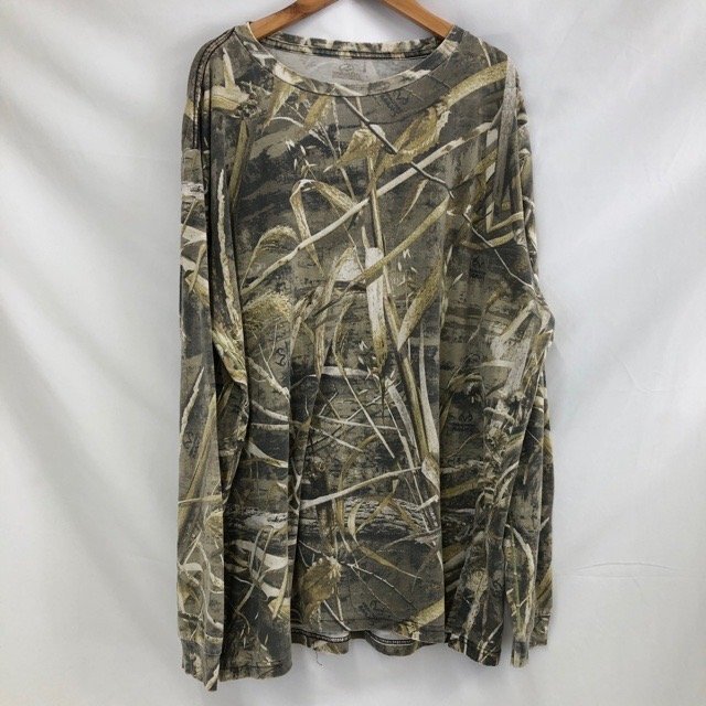C433 レッドヘッド XL アメリカ古着 長袖 コットンポリ リアルツリーカモ柄 Tシャツ ブラウン REDHEAD メンズ拍卖