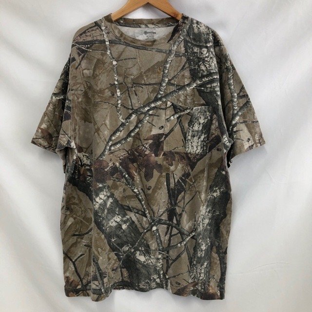 C441 アウトフィッターズリッジ M アメリカ古着 半袖 リアルツリーカモ柄 Tシャツ ブラウン OUTFITTERS RIDGE メンズ拍卖