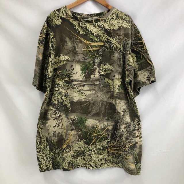 C443 レッドヘッド L アメリカ古着 半袖 コットン リアルツリーカモ柄 Tシャツ グリーン REDHEAD メンズ拍卖