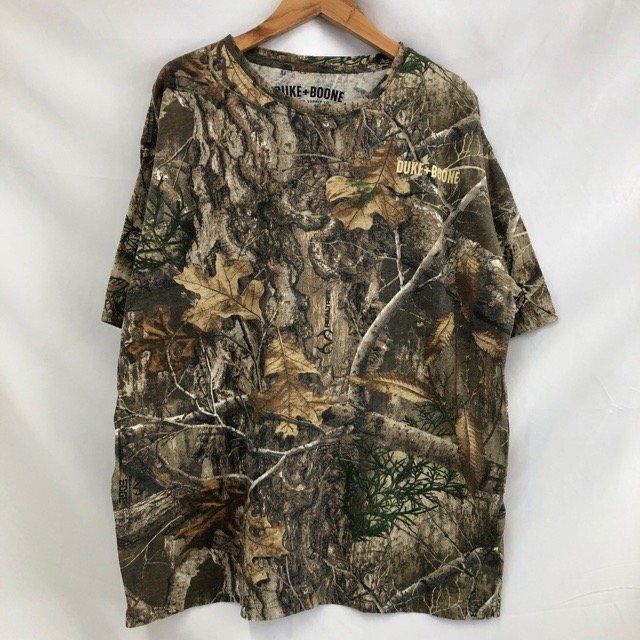 C427 デュークアンドブーン M アメリカ古着 半袖 コットンポリ リアルツリーカモ柄 Tシャツ ブラウン DUKE+BOONE メンズ拍卖