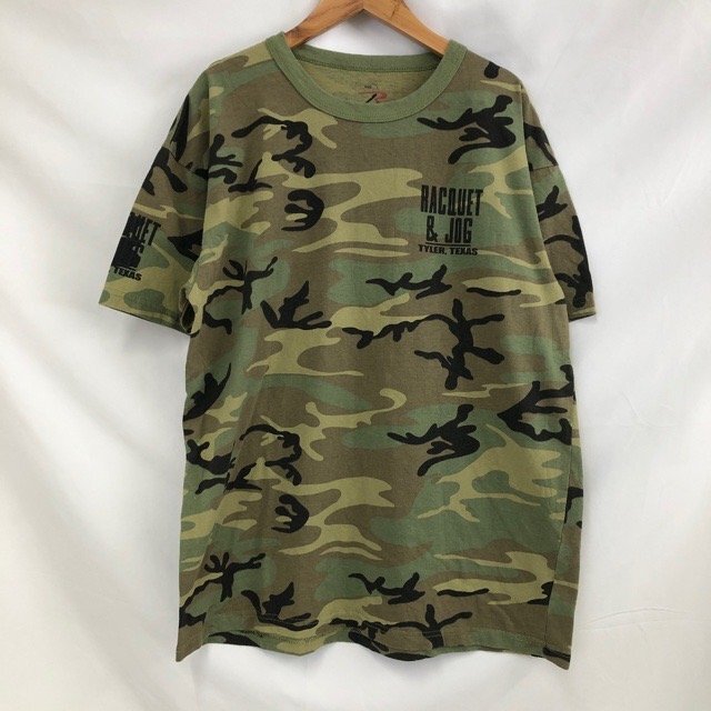 C432 ロスコ L アメリカ古着 半袖 コットンポリ リアルツリーカモ柄 プリントTシャツ グリーン ROTHCO メンズ拍卖
